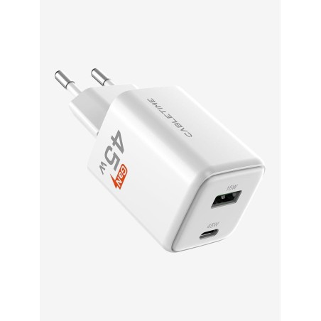 Cabletime USB-C GaN oplader, 45W, Hvid,